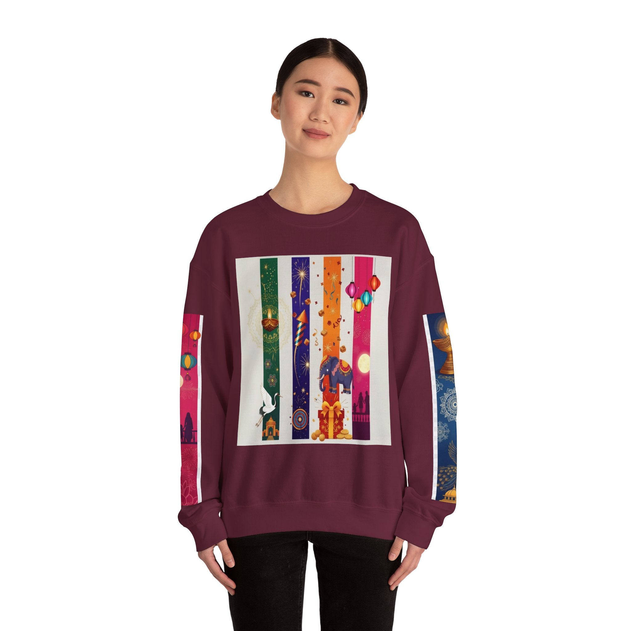Colorful Festival Sweatshirt - Cozy Diwali Apparel.