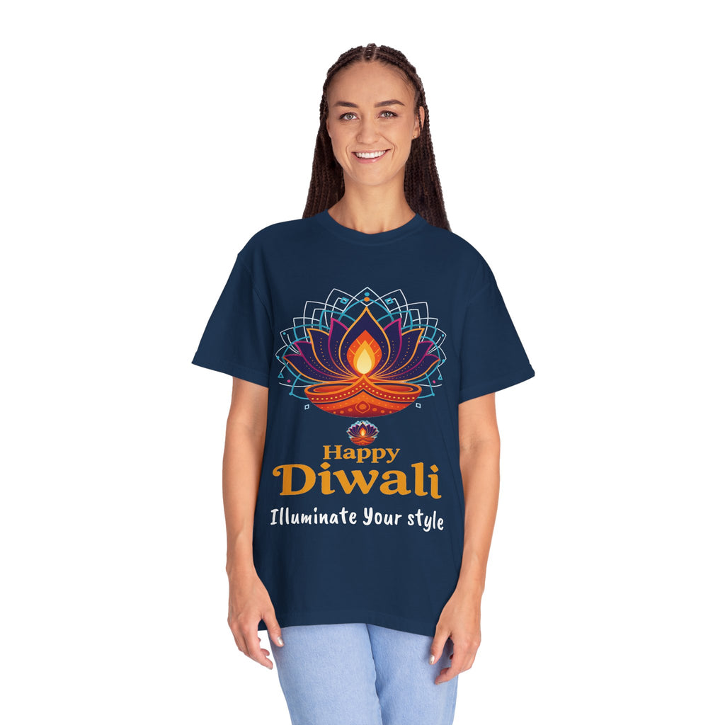 Diwali Celebration T-Shirt | Happy Diwali Unisex Garment-Dyed Tee | Festival Apparel Gift