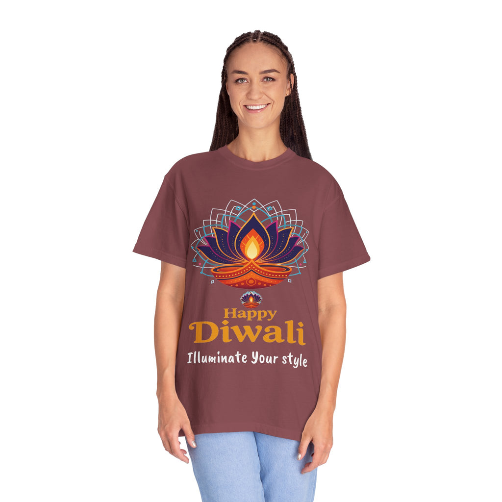 Diwali Celebration T-Shirt | Happy Diwali Unisex Garment-Dyed Tee | Festival Apparel Gift