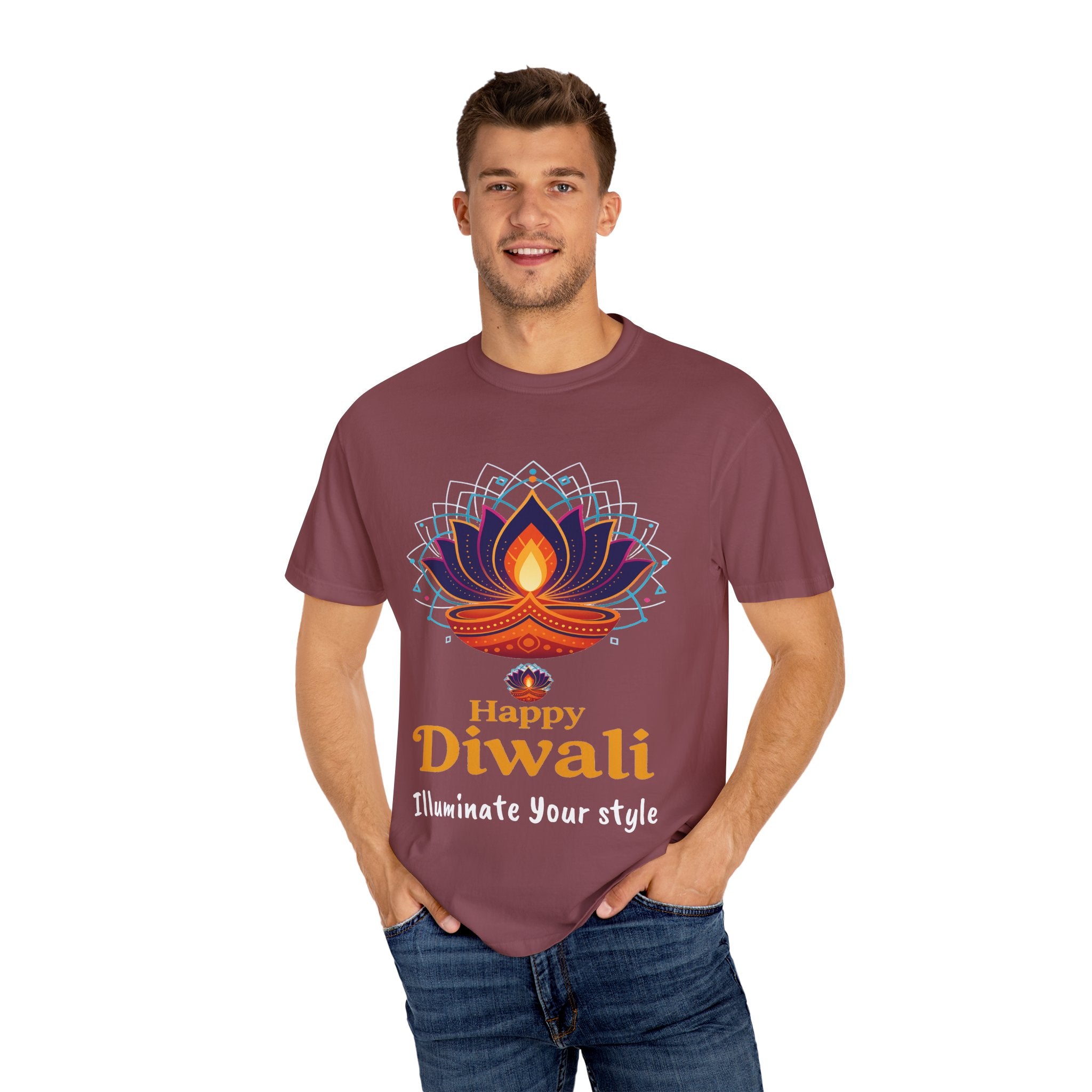 Diwali Celebration T-Shirt | Happy Diwali Unisex Garment-Dyed Tee | Festival Apparel Gift