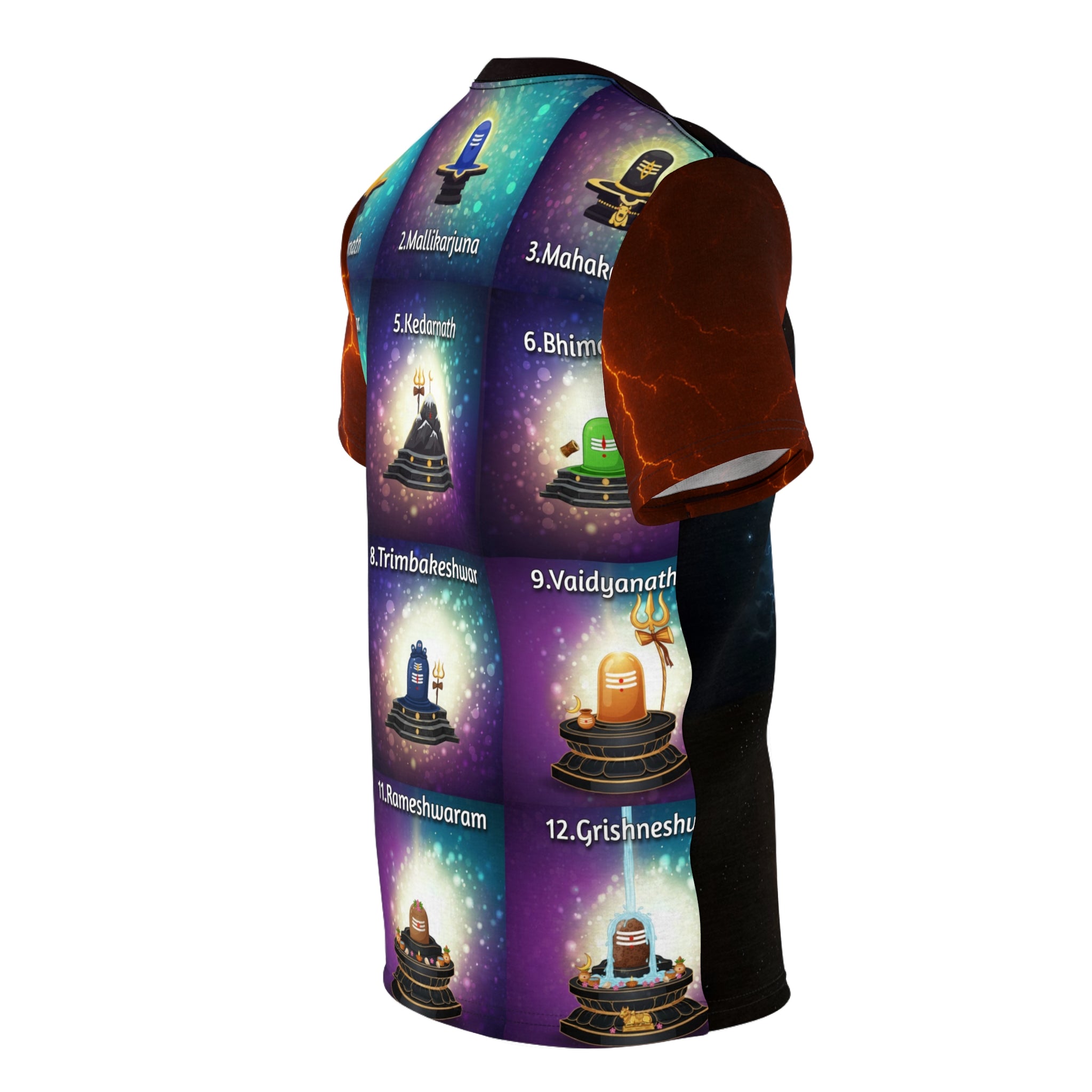 Shiva Krishna Hanuman Jyotirlinga Spiritual Graphic Tee.
