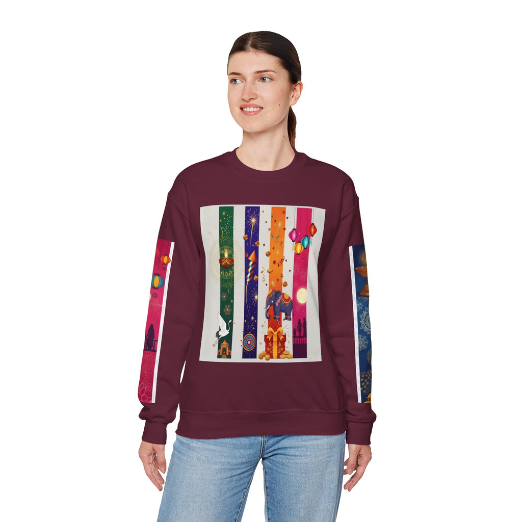 Colorful Festival Sweatshirt - Cozy Diwali Apparel.