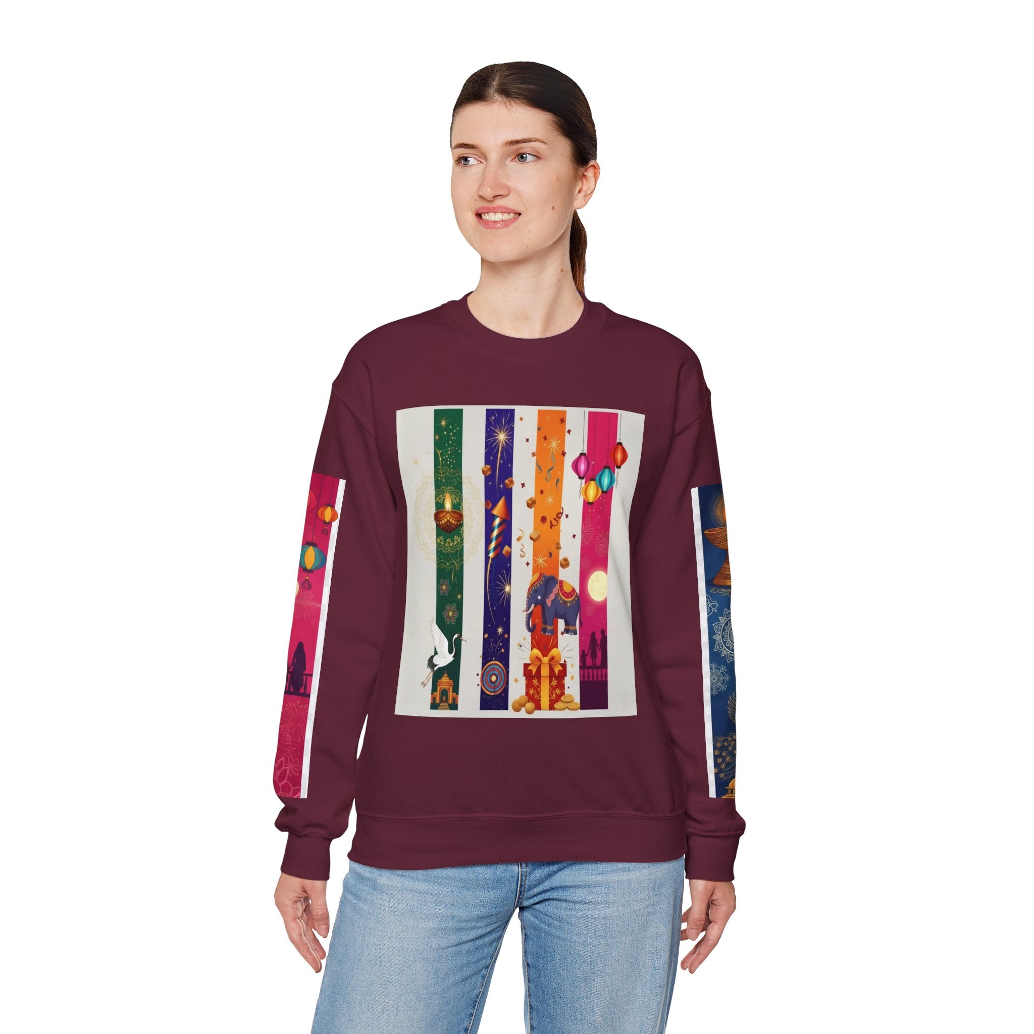 Colorful Festival Sweatshirt - Cozy Diwali Apparel.