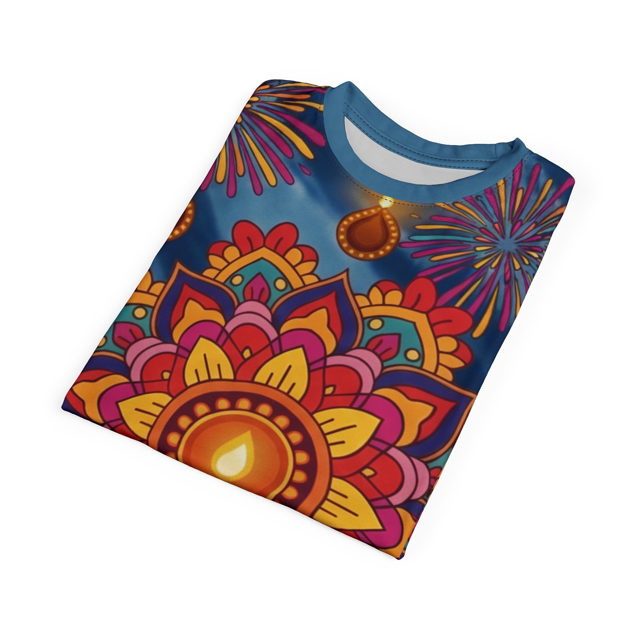 Vibrant Diwali Unisex T-Shirt – Colorful Festive AOP Tee, Cultural Celebration Shirt & Perfect Gift for Diwali.