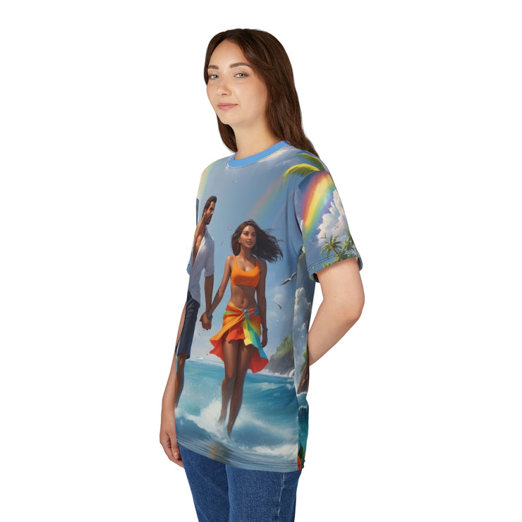 Tropical Romance Beach Tee – Summer Couple Shirt