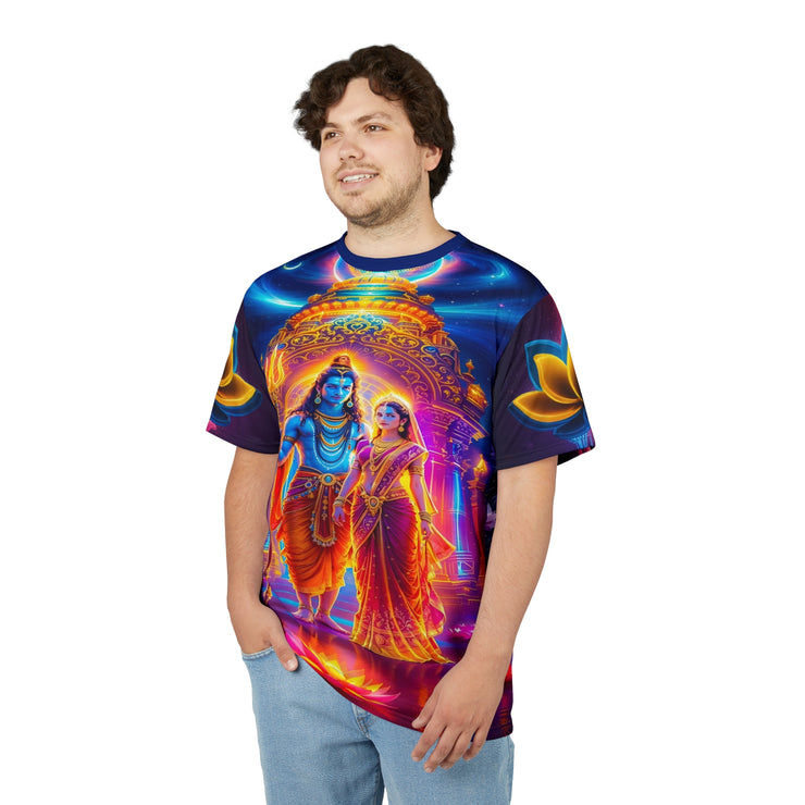 Shiv Parvati Temple Galaxy Tee – Spiritual Cosmic Shirt