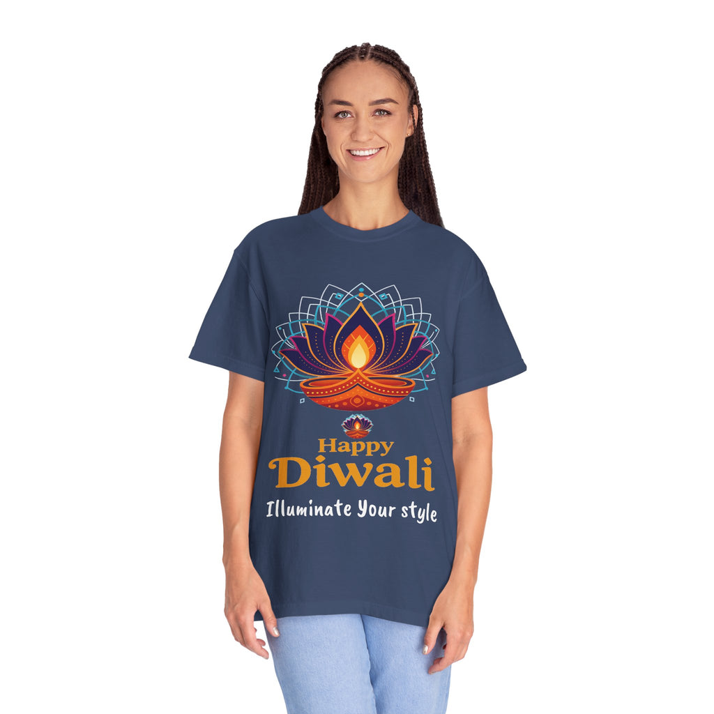 Diwali Celebration T-Shirt | Happy Diwali Unisex Garment-Dyed Tee | Festival Apparel Gift