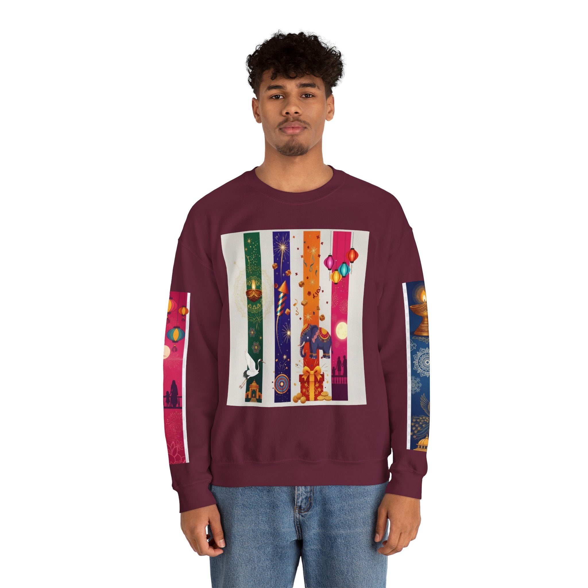 Colorful Festival Sweatshirt - Cozy Diwali Apparel.