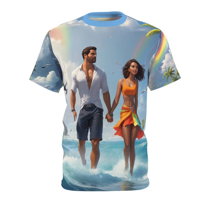 Tropical Romance Beach Tee – Summer Couple Shirt