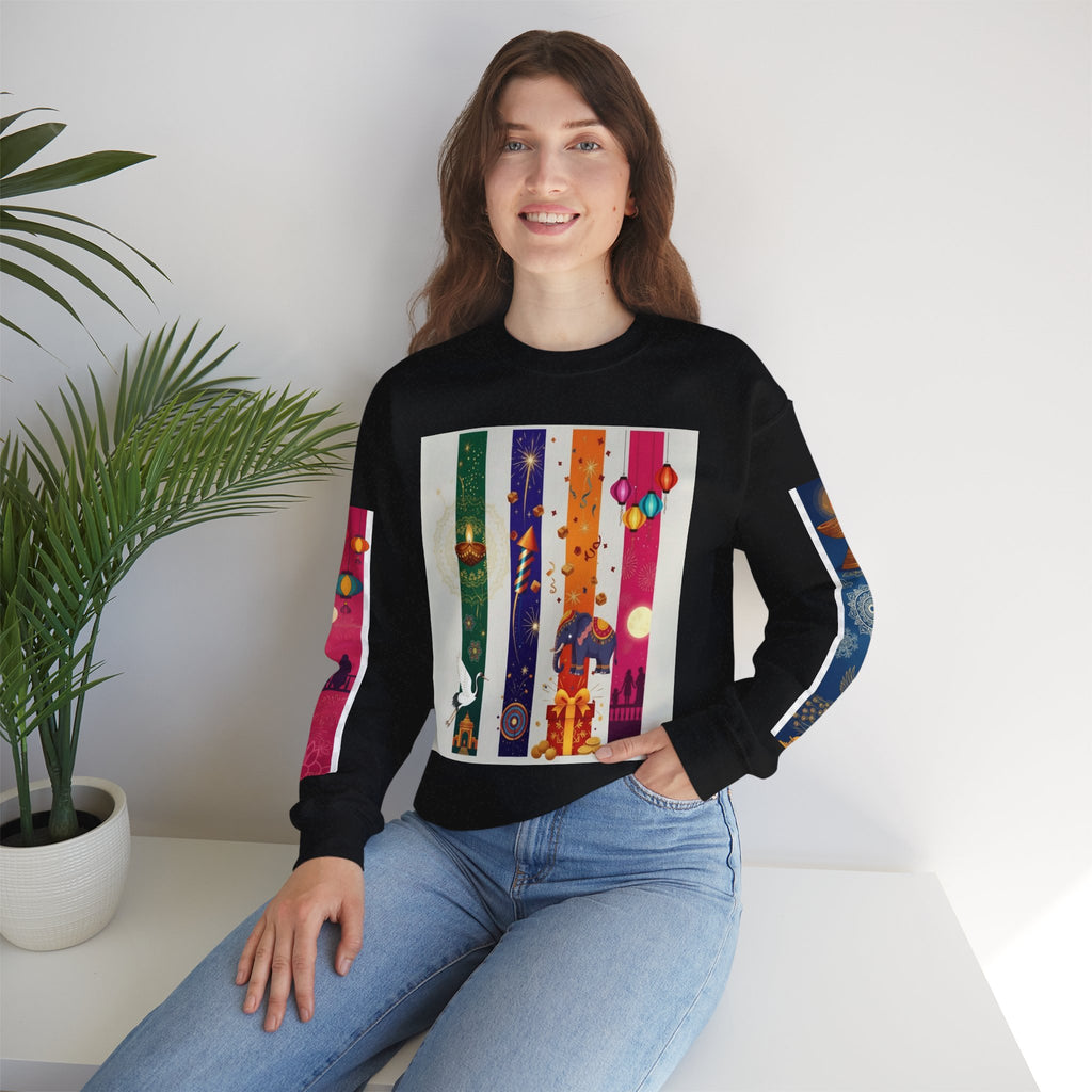 Colorful Festival Sweatshirt - Cozy Diwali Apparel.