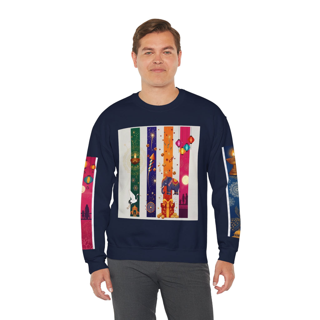 Colorful Festival Sweatshirt - Cozy Diwali Apparel.