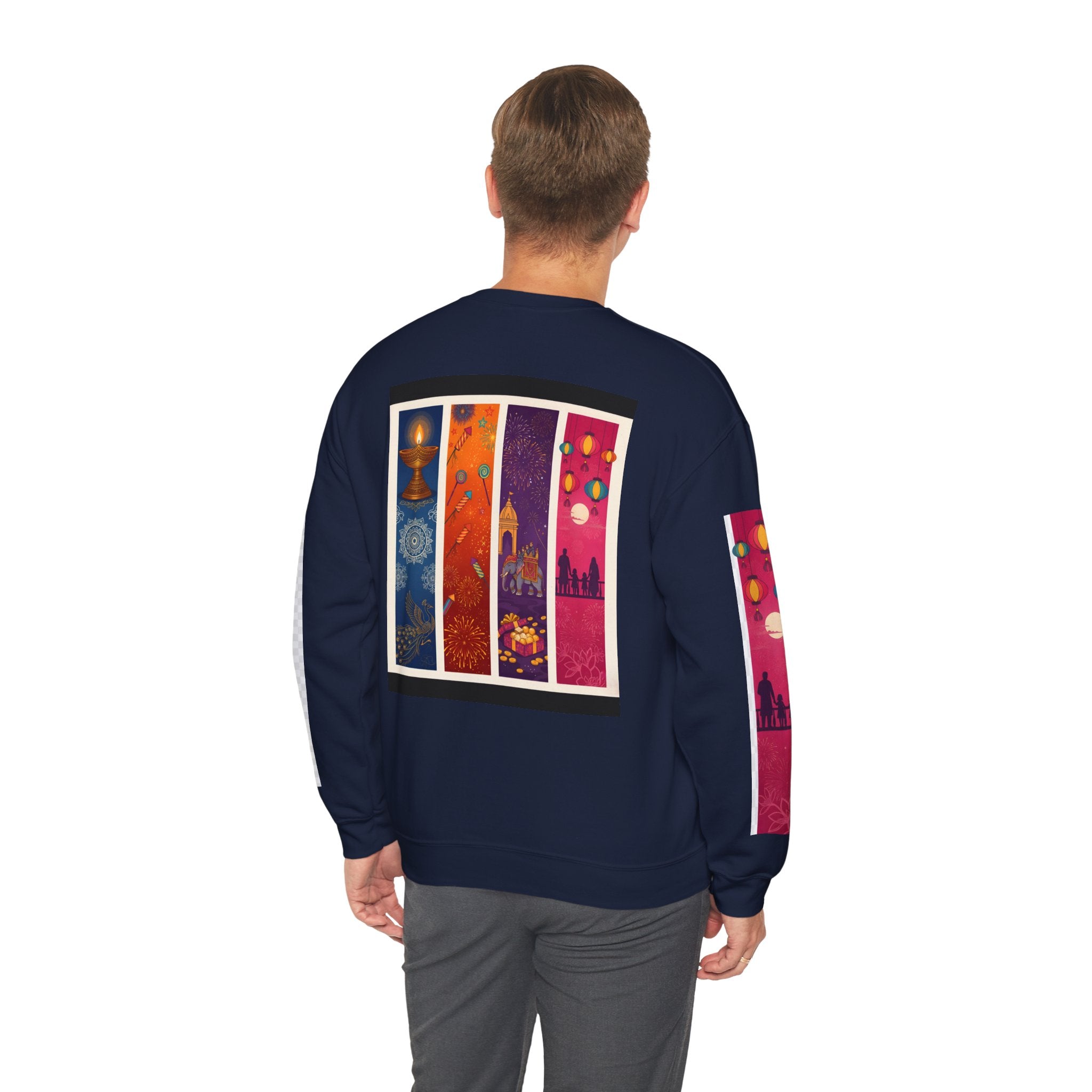 Colorful Festival Sweatshirt - Cozy Diwali Apparel.