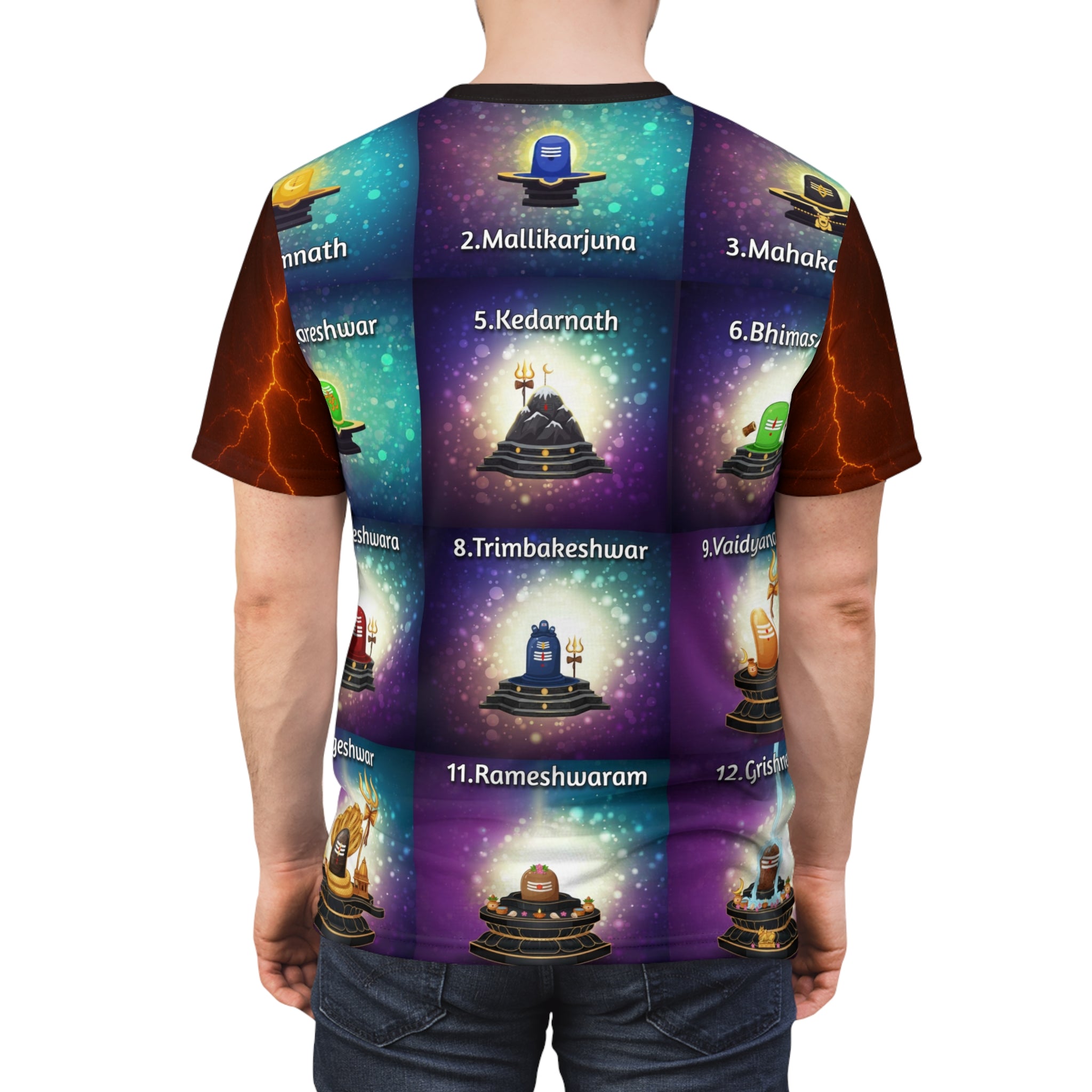 Shiva Krishna Hanuman Jyotirlinga Spiritual Graphic Tee.