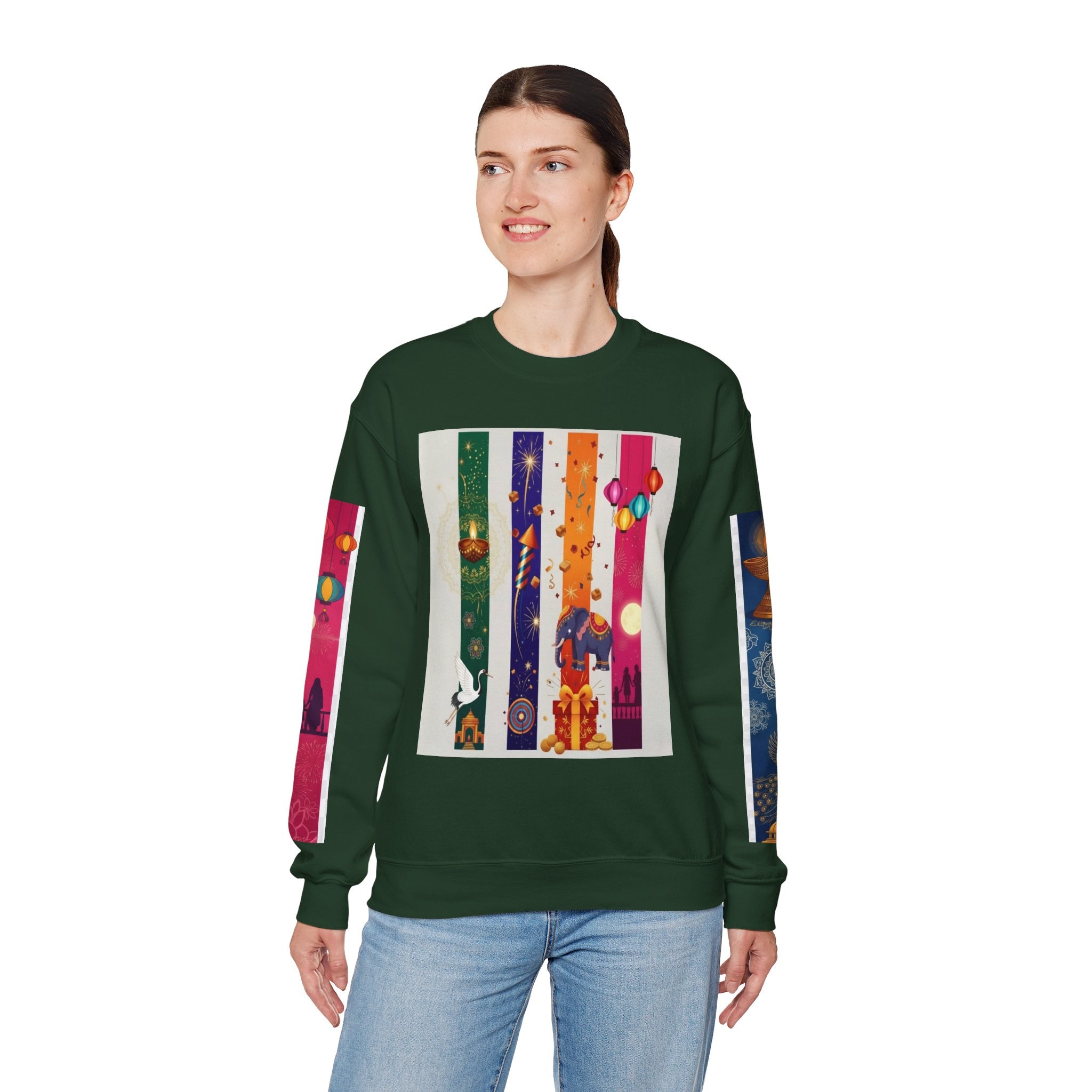 Colorful Festival Sweatshirt - Cozy Diwali Apparel.