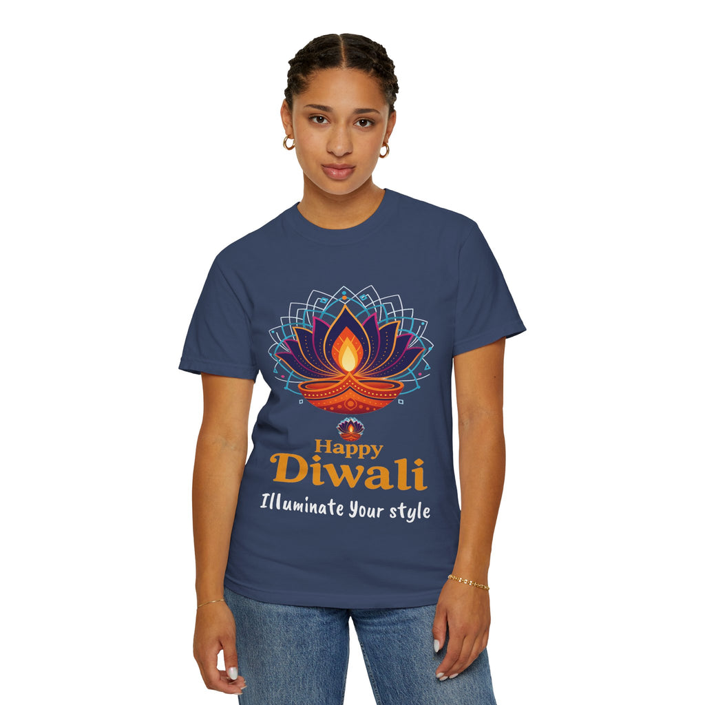 Diwali Celebration T-Shirt | Happy Diwali Unisex Garment-Dyed Tee | Festival Apparel Gift