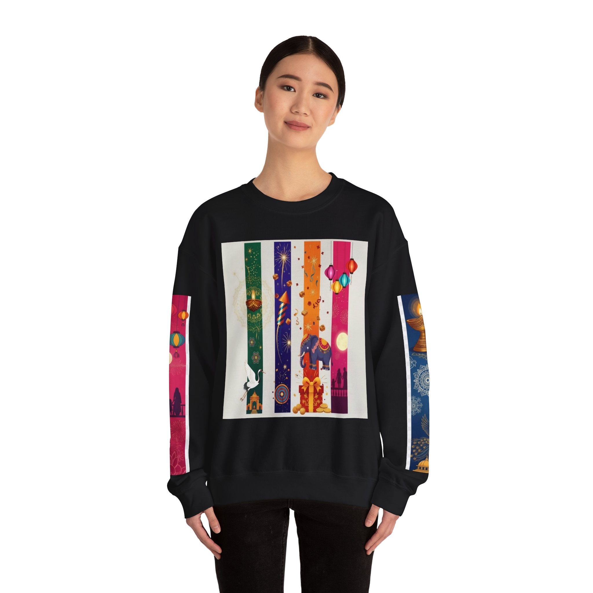 Colorful Festival Sweatshirt - Cozy Diwali Apparel.