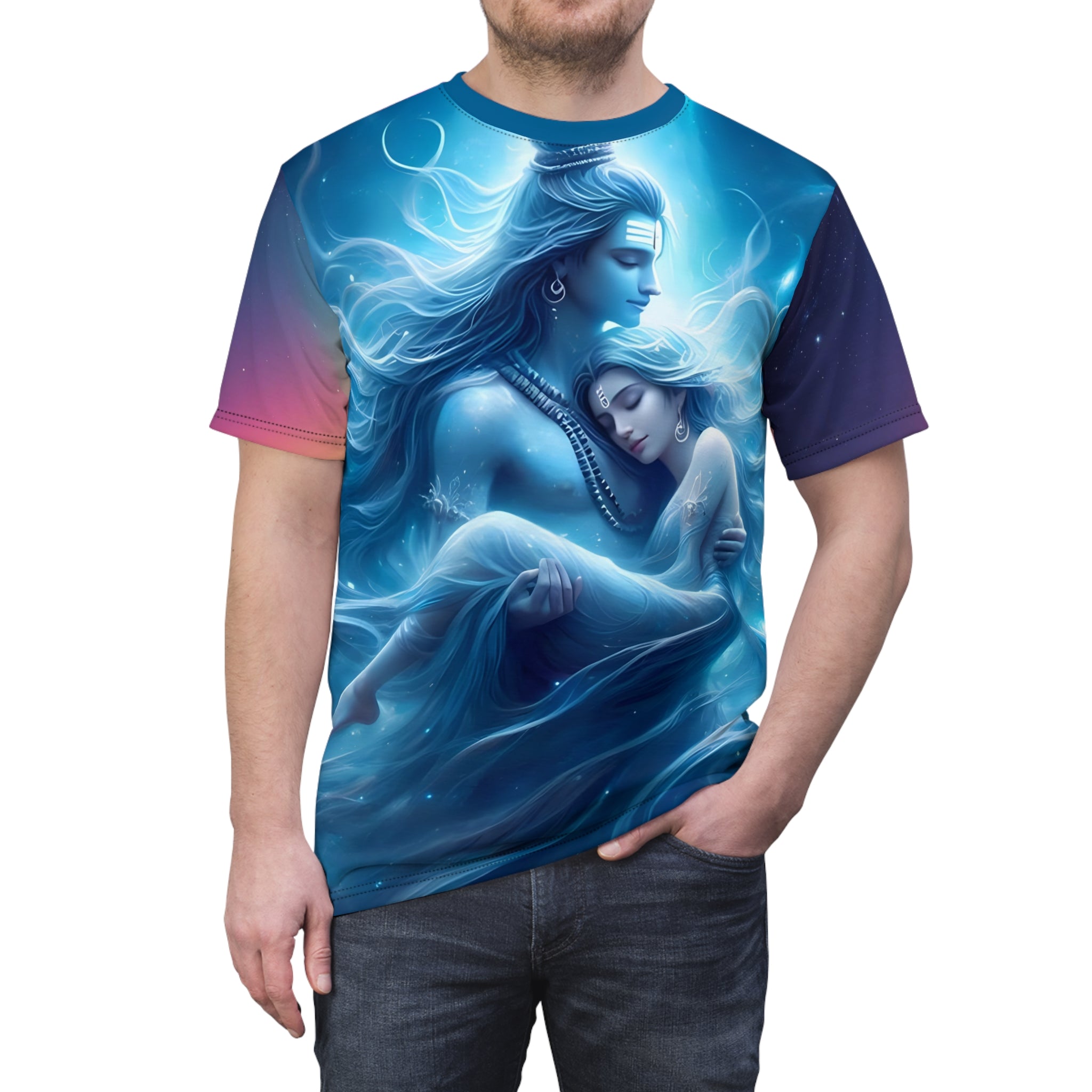 Lord Shiv & Ma Parvati Love Tee – Spiritual Cut & Sew Top