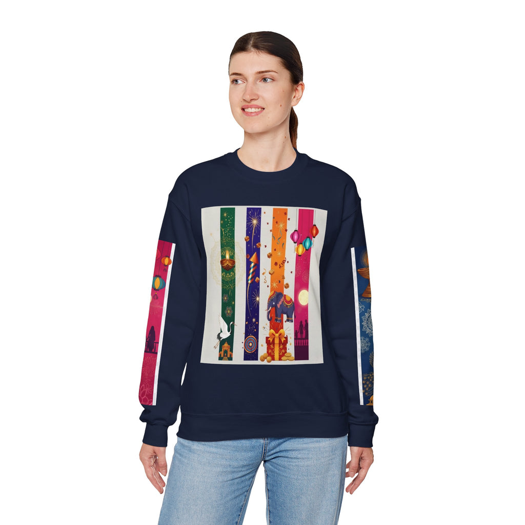 Colorful Festival Sweatshirt - Cozy Diwali Apparel.