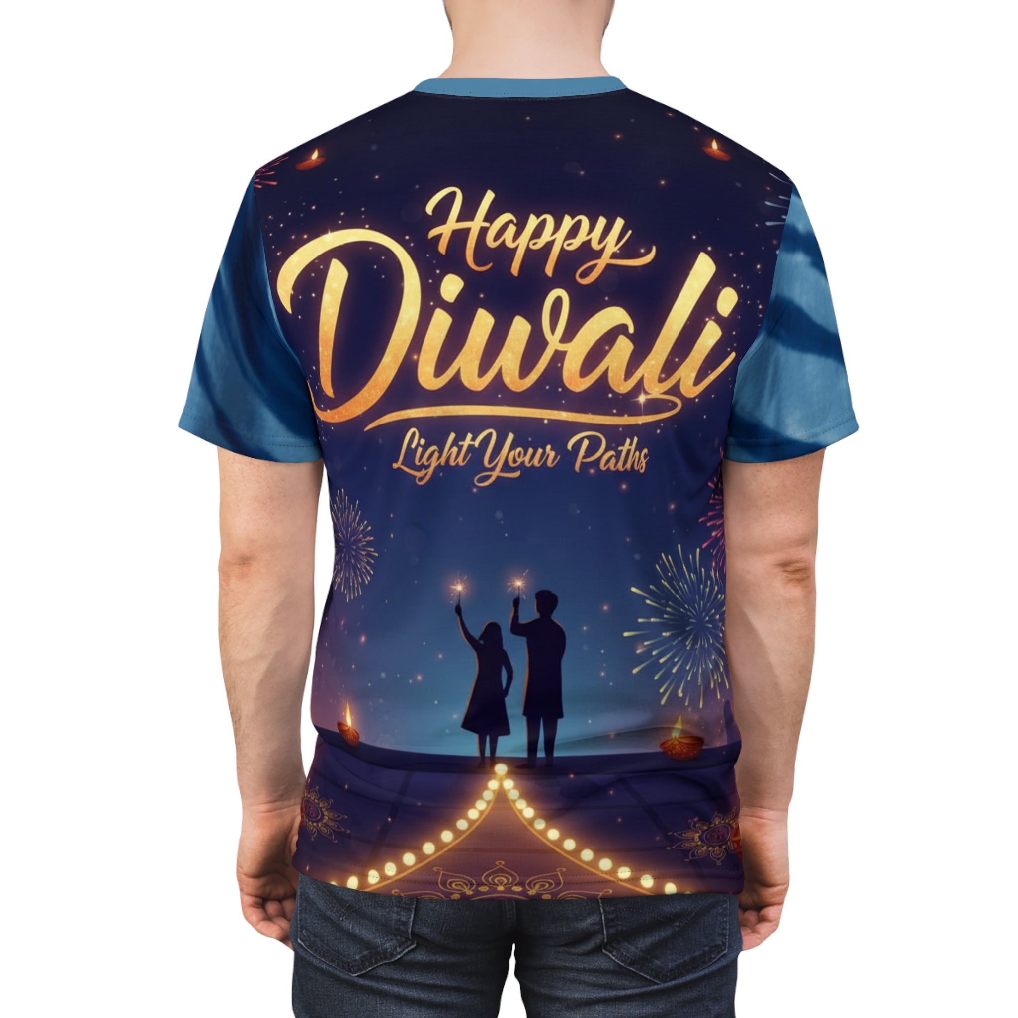 Vibrant Diwali Unisex T-Shirt – Colorful Festive AOP Tee, Cultural Celebration Shirt & Perfect Gift for Diwali.