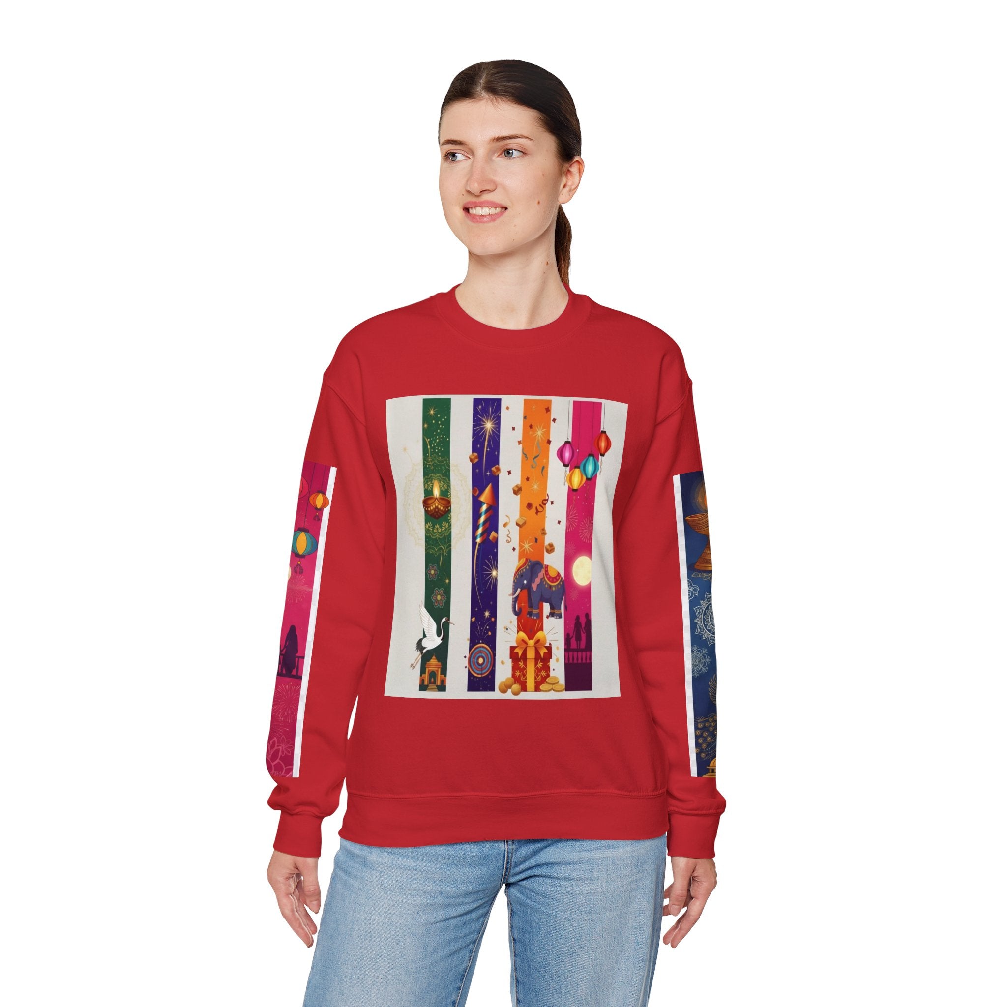 Colorful Festival Sweatshirt - Cozy Diwali Apparel.