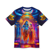 Shiv Parvati Temple Galaxy Tee – Spiritual Cosmic Shirt