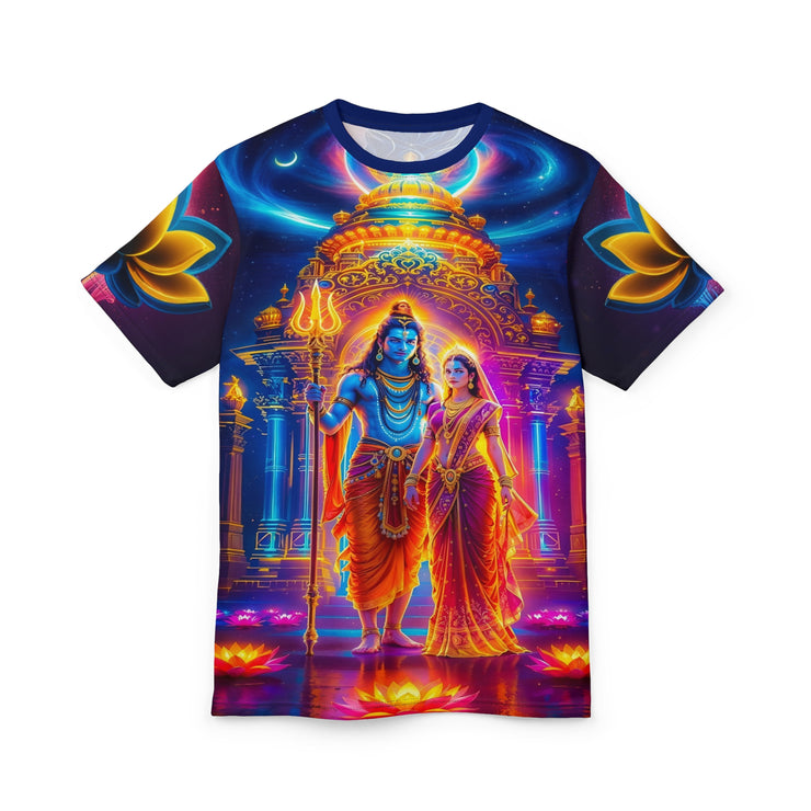 Shiv Parvati Temple Galaxy Tee – Spiritual Cosmic Shirt