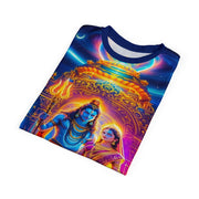 Shiv Parvati Temple Galaxy Tee – Spiritual Cosmic Shirt
