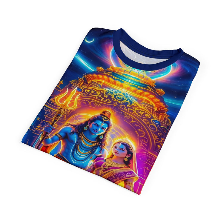 Shiv Parvati Temple Galaxy Tee – Spiritual Cosmic Shirt