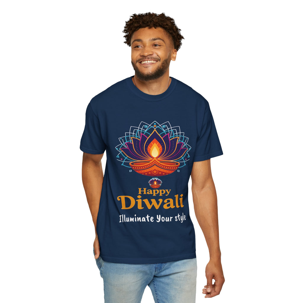 Diwali Celebration T-Shirt | Happy Diwali Unisex Garment-Dyed Tee | Festival Apparel Gift