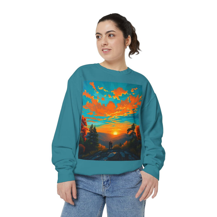 Romantic Sunset Sweatshirt – Cozy Fall Couples Sweater.