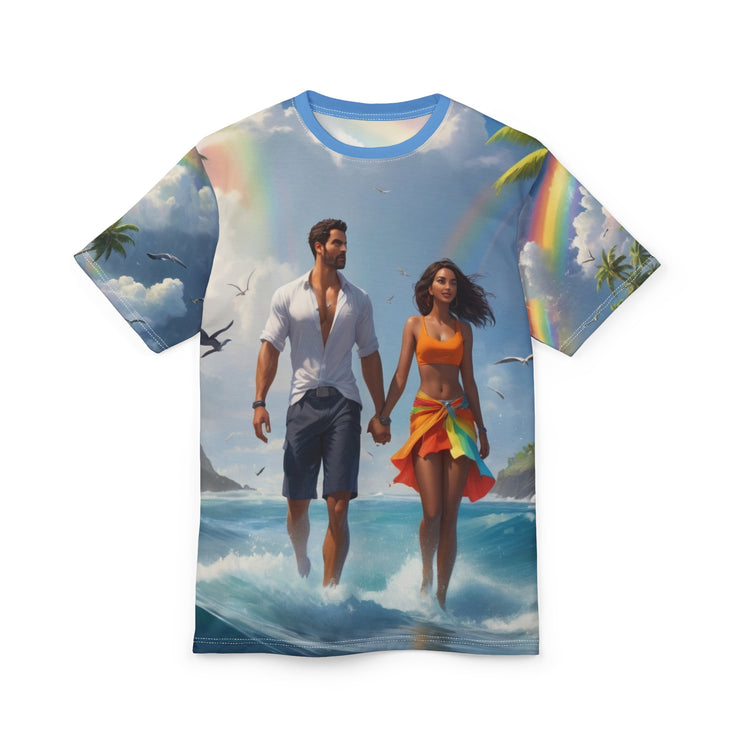 Tropical Romance Beach Tee – Summer Couple Shirt