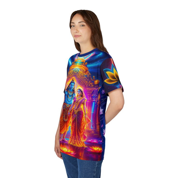 Shiv Parvati Temple Galaxy Tee – Spiritual Cosmic Shirt