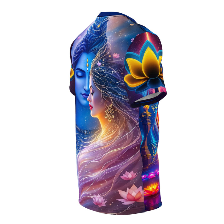 Shiv Parvati Temple Galaxy Tee – Spiritual Cosmic Shirt
