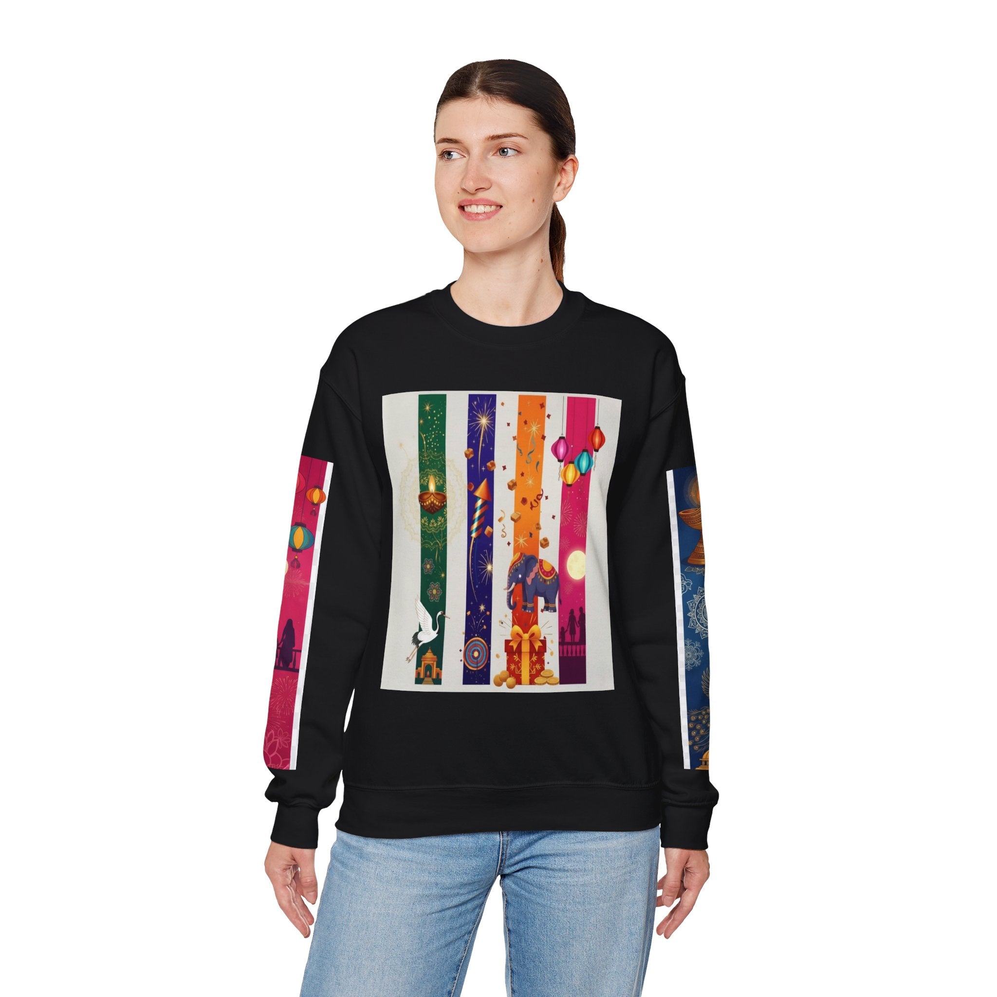Colorful Festival Sweatshirt - Cozy Diwali Apparel.