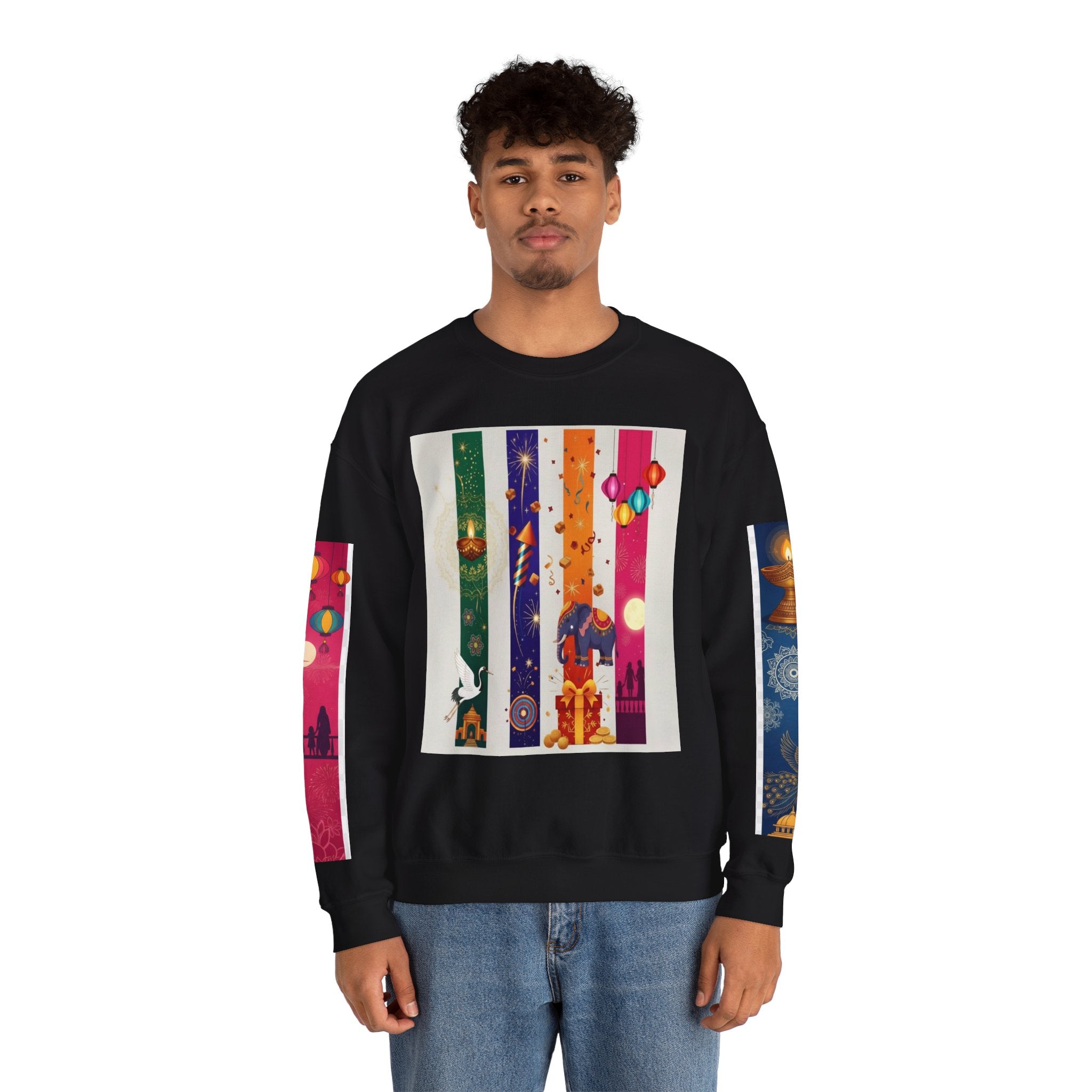 Colorful Festival Sweatshirt - Cozy Diwali Apparel.