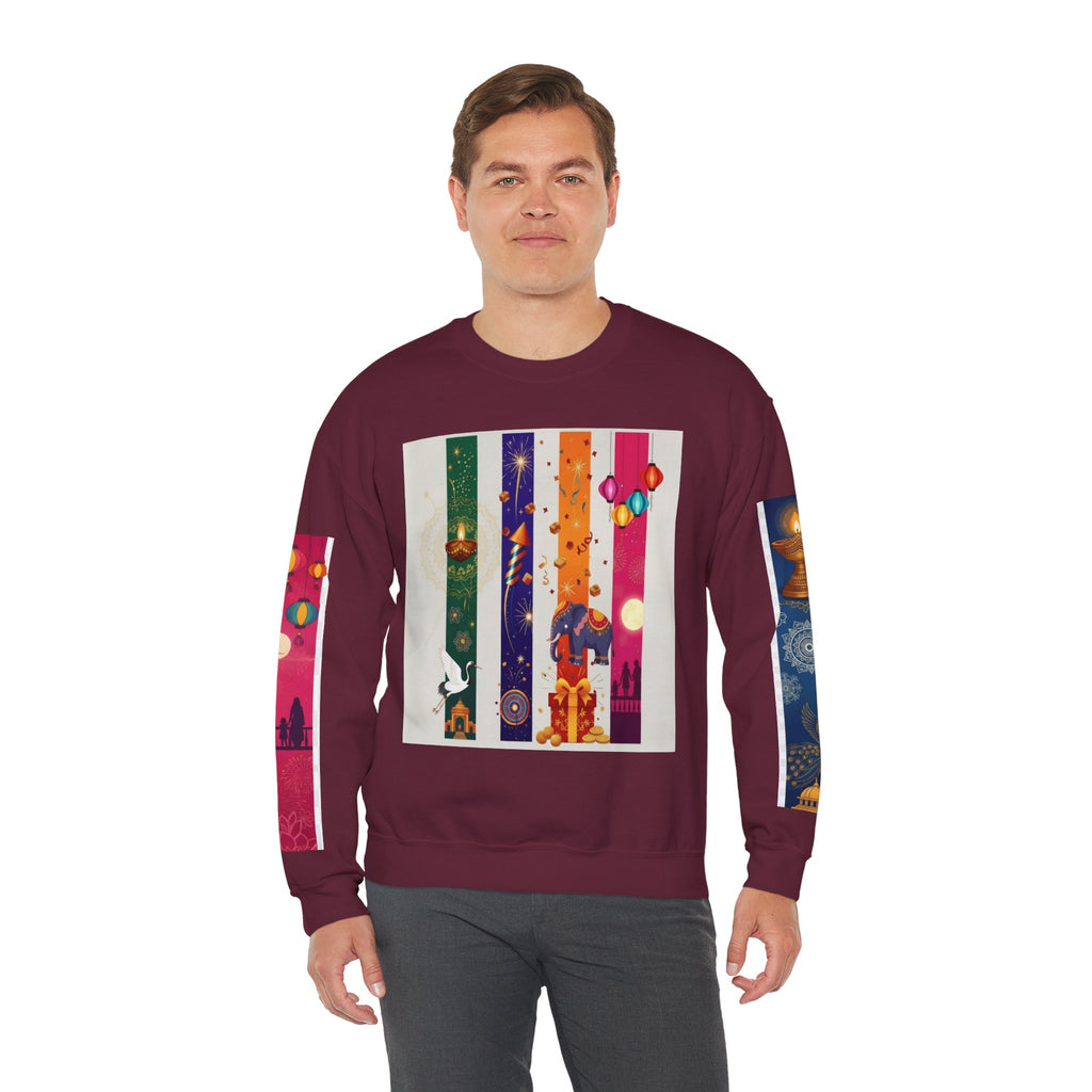Colorful Festival Sweatshirt - Cozy Diwali Apparel.