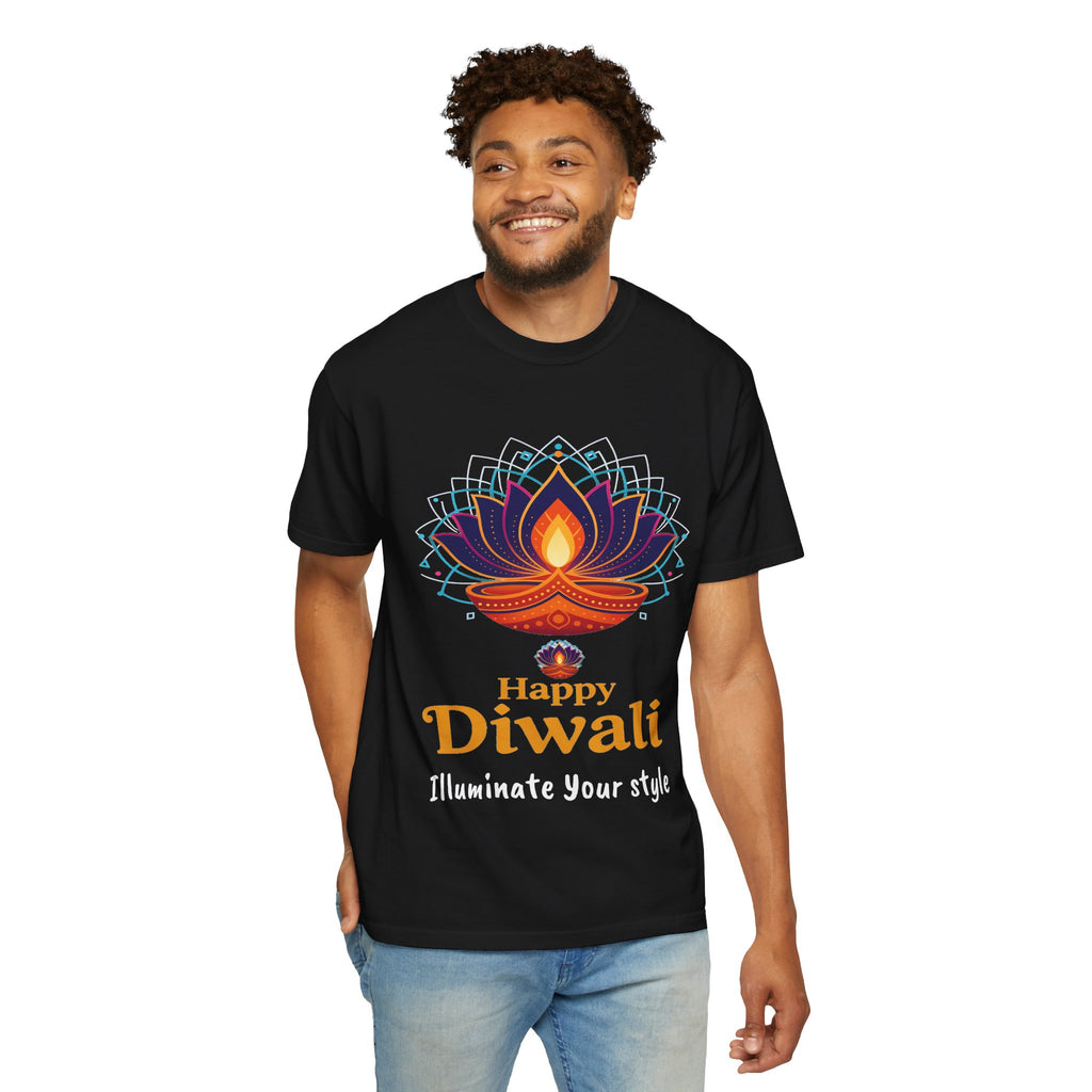 Diwali Celebration T-Shirt | Happy Diwali Unisex Garment-Dyed Tee | Festival Apparel Gift