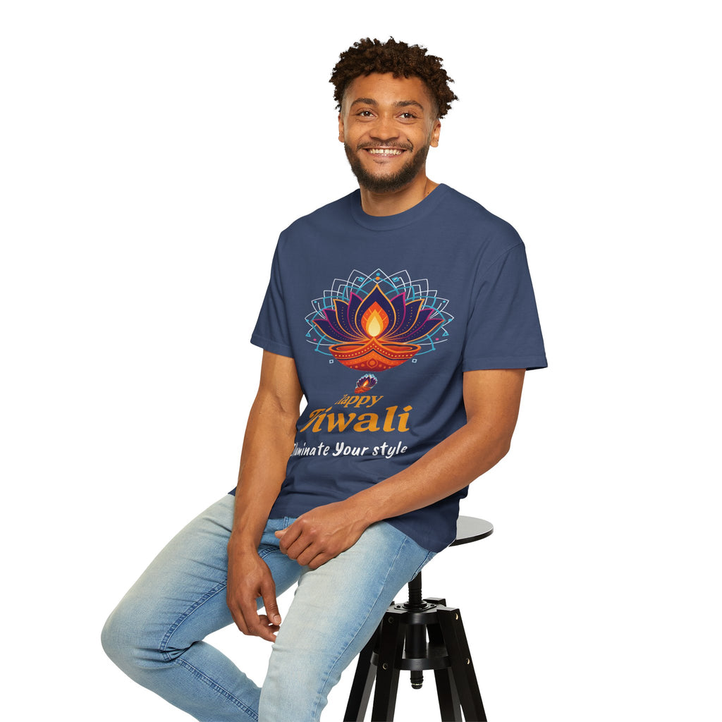 Diwali Celebration T-Shirt | Happy Diwali Unisex Garment-Dyed Tee | Festival Apparel Gift