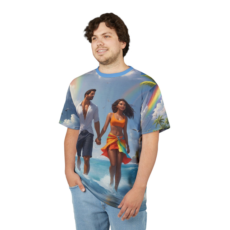 Tropical Romance Beach Tee – Summer Couple Shirt