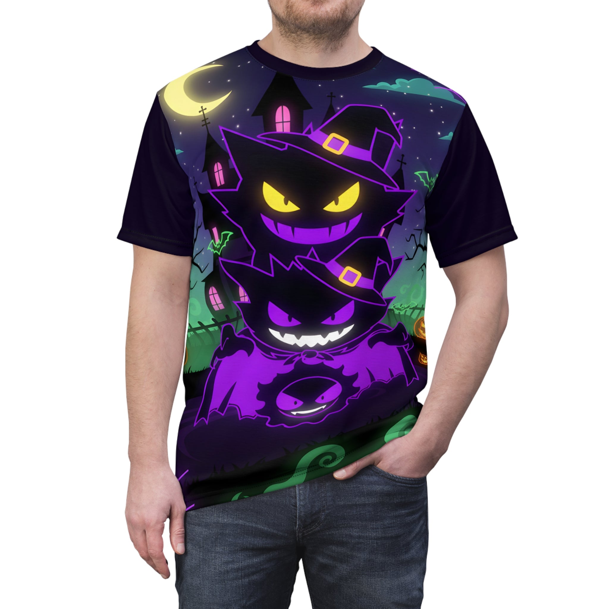 Spooky Halloween Unisex Tee - Ghostly Monster Evolution Design.