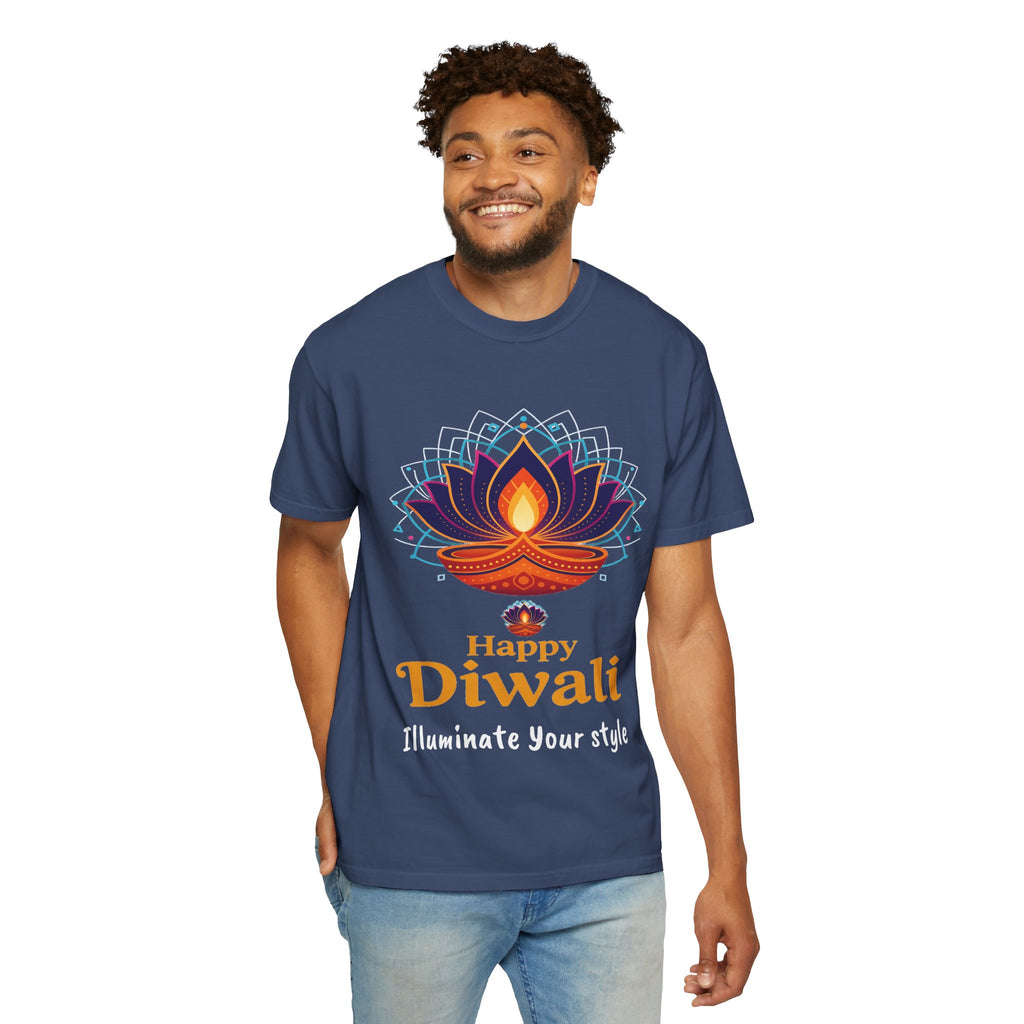 Diwali Celebration T-Shirt | Happy Diwali Unisex Garment-Dyed Tee | Festival Apparel Gift