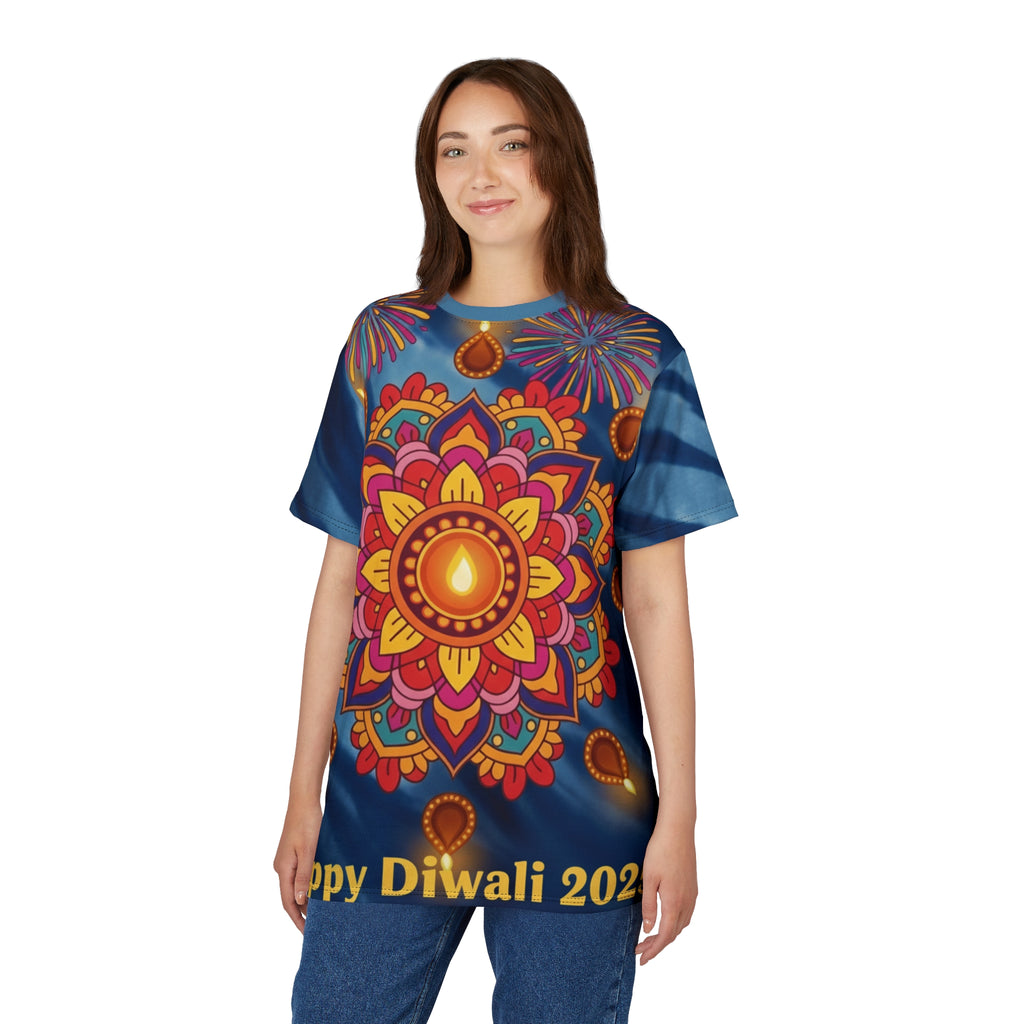 Vibrant Diwali Unisex T-Shirt – Colorful Festive AOP Tee, Cultural Celebration Shirt & Perfect Gift for Diwali.