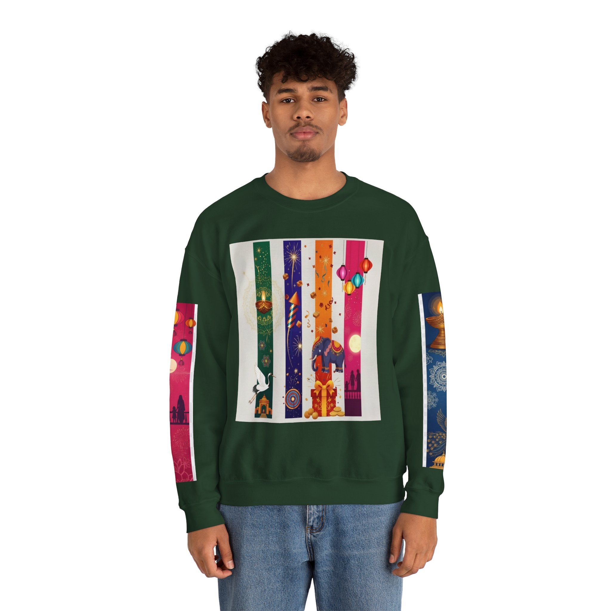 Colorful Festival Sweatshirt - Cozy Diwali Apparel.