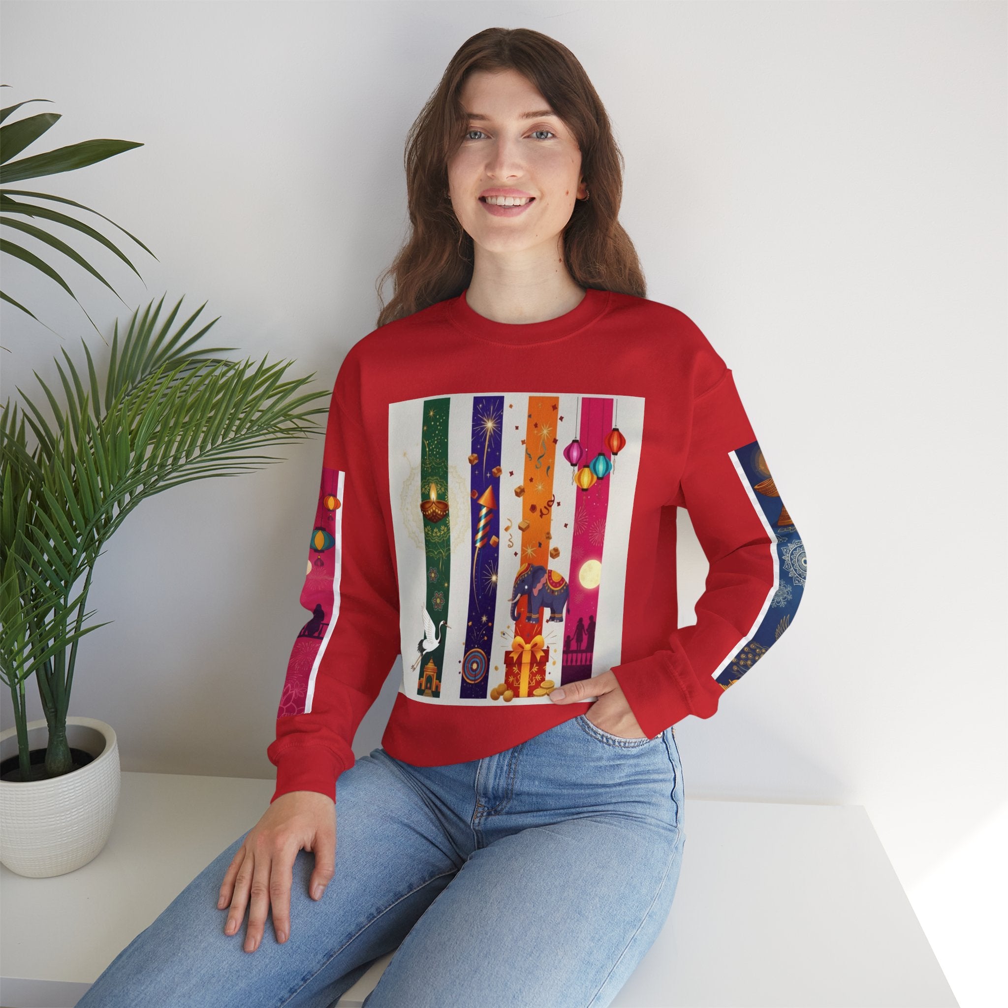 Colorful Festival Sweatshirt - Cozy Diwali Apparel.