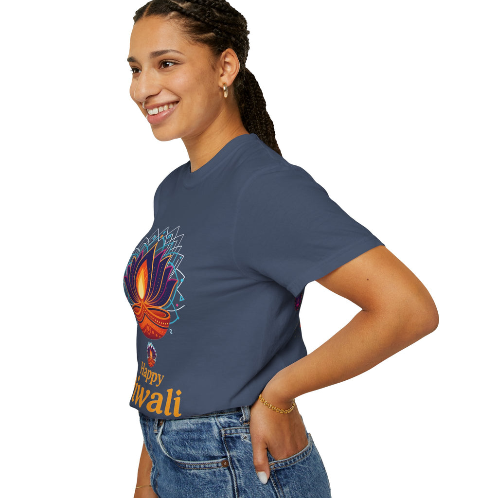 Diwali Celebration T-Shirt | Happy Diwali Unisex Garment-Dyed Tee | Festival Apparel Gift