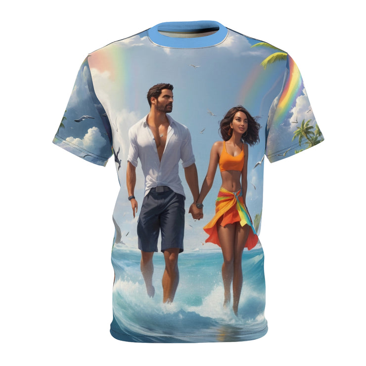 Tropical Romance Beach Tee – Summer Couple Shirt