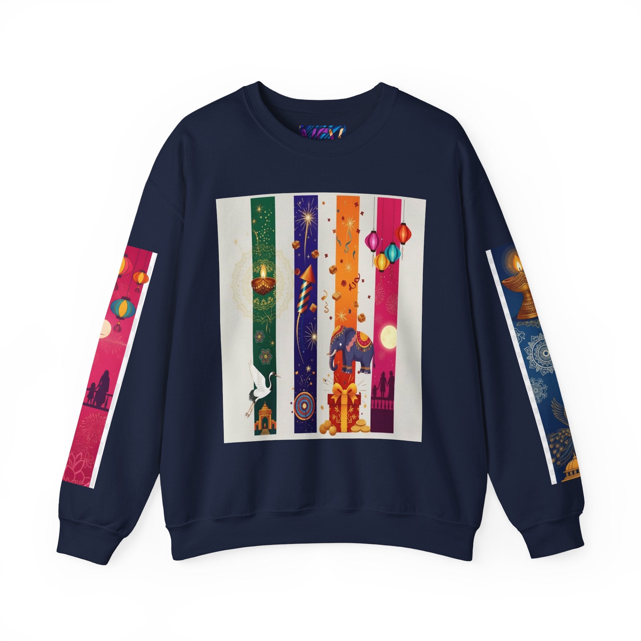 Colorful Festival Sweatshirt - Cozy Diwali Apparel.