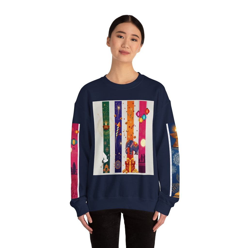 Colorful Festival Sweatshirt - Cozy Diwali Apparel.