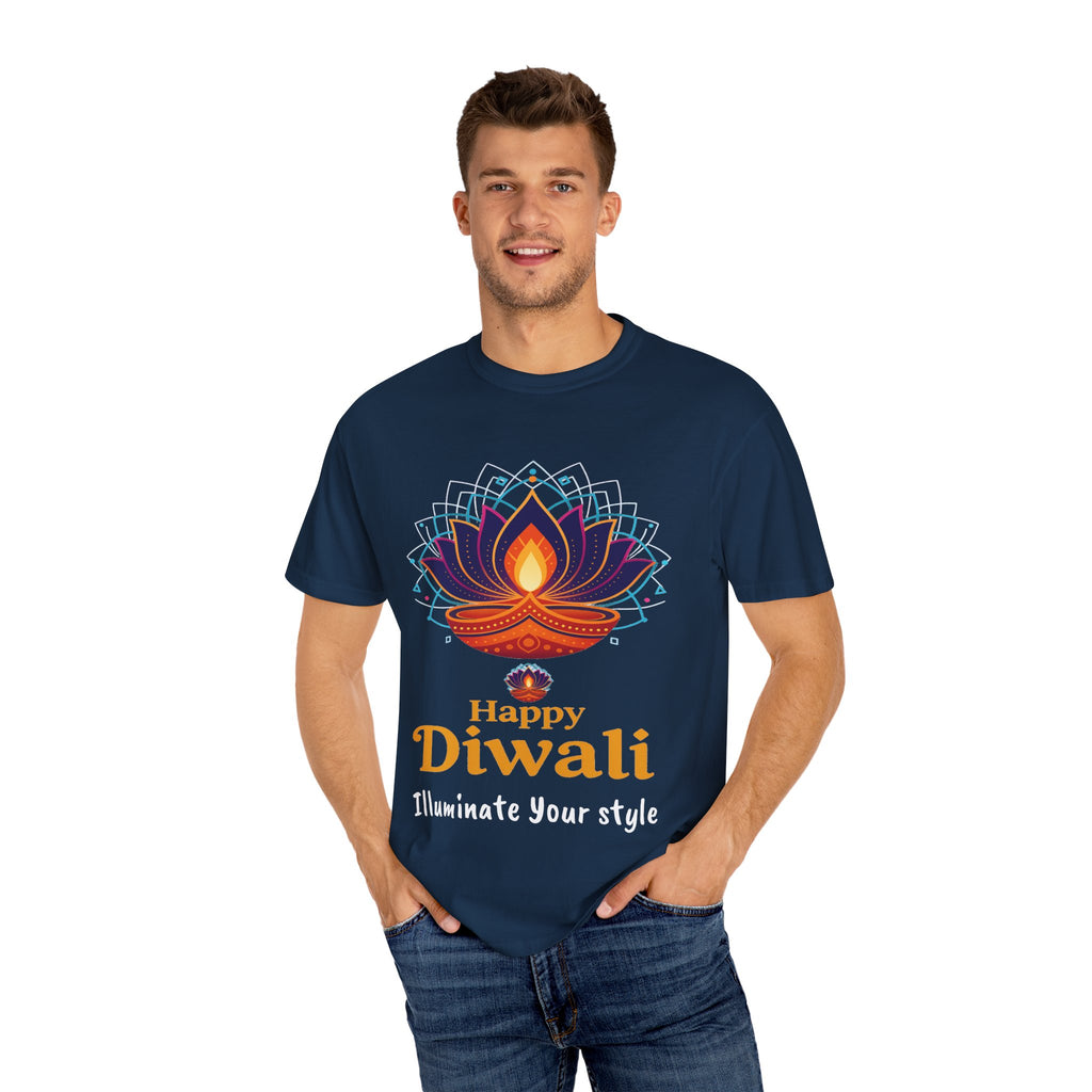 Diwali Celebration T-Shirt | Happy Diwali Unisex Garment-Dyed Tee | Festival Apparel Gift