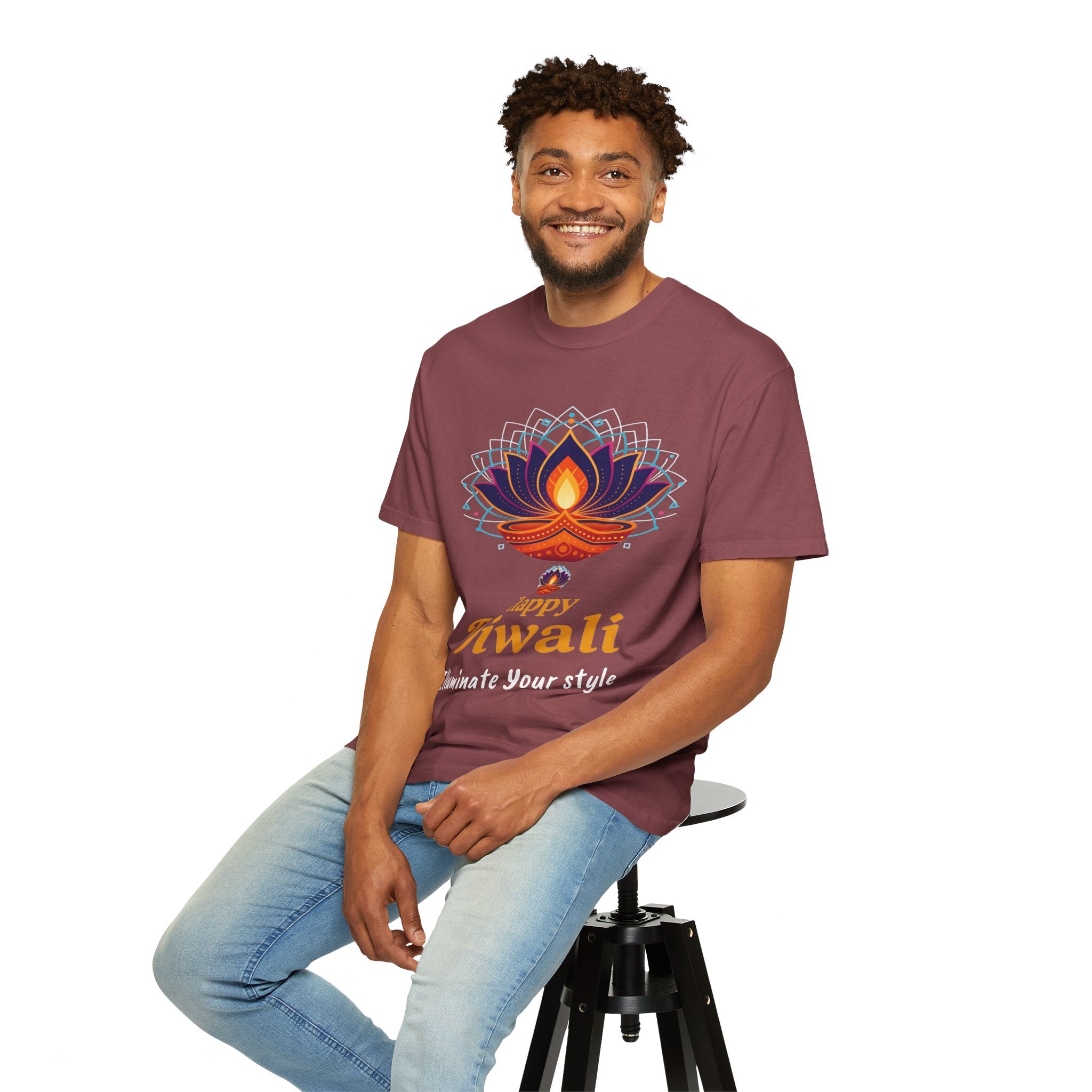 Diwali Celebration T-Shirt | Happy Diwali Unisex Garment-Dyed Tee | Festival Apparel Gift